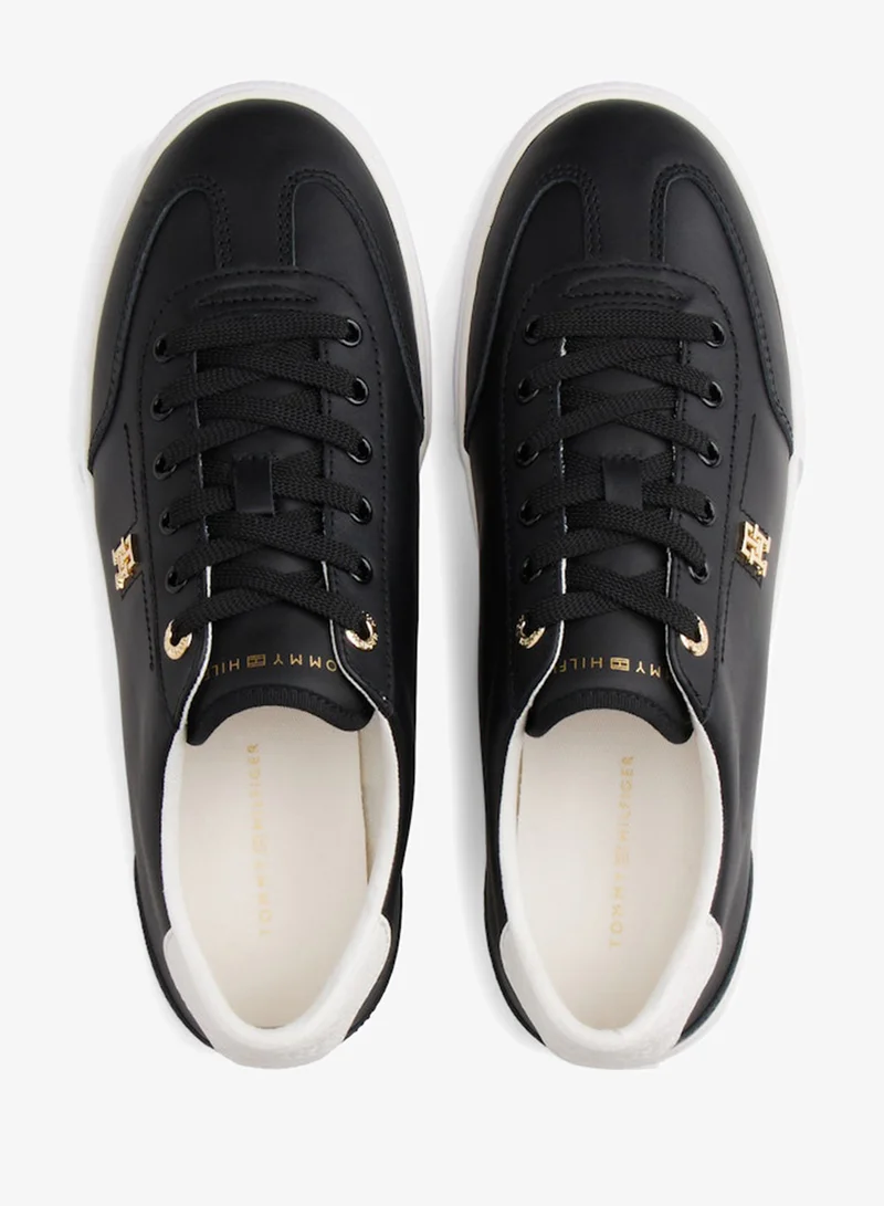 TOMMY HILFIGER  Leather Monogram Lace-Up Trainers for Women | Best Price UAE